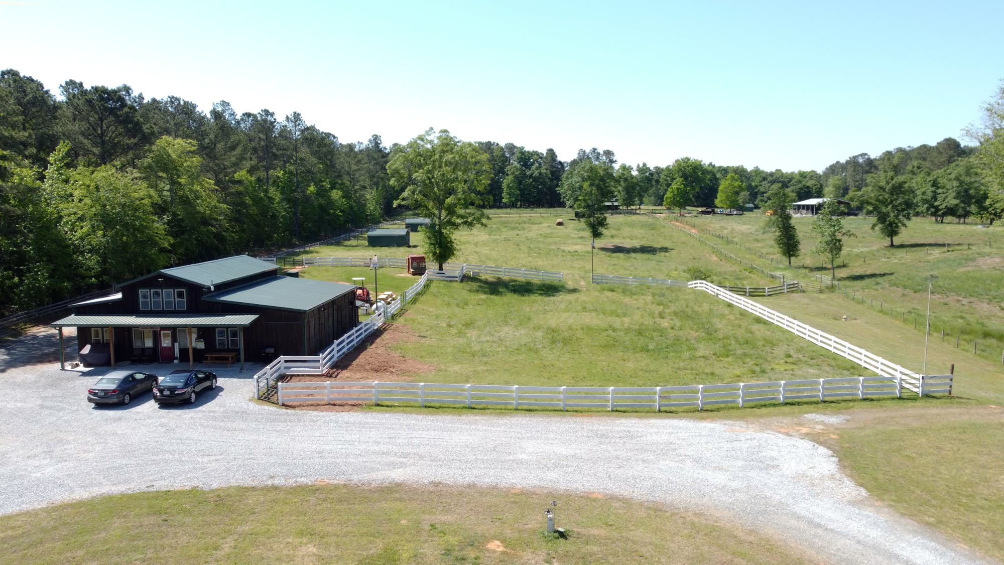 The drive into Thousand Hills Cattle Ranch
